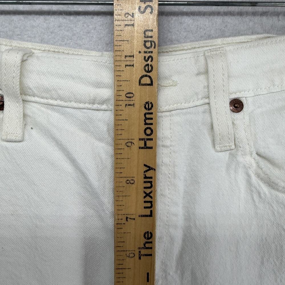 LEVIS Shorts Womens 28 501 Cut Off 3" Frayed Button Fly Denim Cotton White - Picture 12 of 14